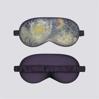 New Down Cotton Oil Painting Double-sided Artificial Silk Shading Eye Mask Sleep Elastic Lunch Break Eye Mask Relieve Fatigue Eye Protection sku image 7