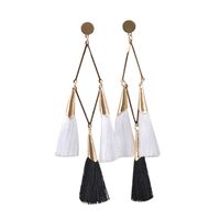 1 Pair Exaggerated Simple Style Classic Style Geometric Tassel Alloy Cotton Gold Plated Drop Earrings main image 2