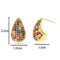 1 Pair Vintage Style French Style Simple Style Water Droplets Inlay Copper Zircon Ear Studs main image 2