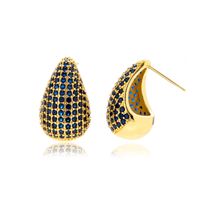 1 Pair Vintage Style French Style Simple Style Water Droplets Inlay Copper Zircon Ear Studs main image 7