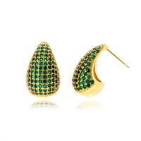 1 Pair Vintage Style French Style Simple Style Water Droplets Inlay Copper Zircon Ear Studs main image 6