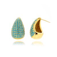 1 Pair Vintage Style French Style Simple Style Water Droplets Inlay Copper Zircon Ear Studs main image 5