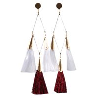 1 Pair Exaggerated Simple Style Classic Style Geometric Tassel Alloy Cotton Gold Plated Drop Earrings sku image 4