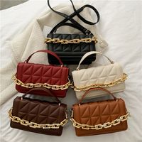 Women's Small Pu Leather Solid Color Elegant Basic Square Flip Cover Shoulder Bag Handbag Crossbody Bag main image 1