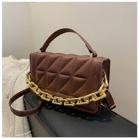 Women's Small Pu Leather Solid Color Elegant Basic Square Flip Cover Shoulder Bag Handbag Crossbody Bag sku image 4