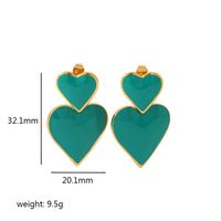 1 Pair Elegant Sweet Heart Shape Titanium Steel Drop Earrings sku image 8