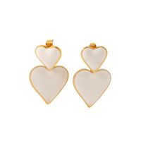 1 Pair Elegant Sweet Heart Shape Titanium Steel Drop Earrings sku image 10