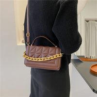Women's Small Pu Leather Solid Color Elegant Basic Square Flip Cover Shoulder Bag Handbag Crossbody Bag main image 3