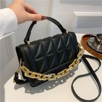 Women's Small Pu Leather Solid Color Elegant Basic Square Flip Cover Shoulder Bag Handbag Crossbody Bag main image 2