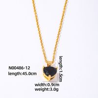 Wholesale Elegant Simple Style Heart Shape 304 Stainless Steel Copper Plating Inlay Gold Plated Zircon Pendant Necklace sku image 8