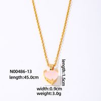 Wholesale Elegant Simple Style Heart Shape 304 Stainless Steel Copper Plating Inlay Gold Plated Zircon Pendant Necklace sku image 9
