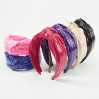 Simple Style Solid Color Korean Style Solid Color Pu Leather Hair Band main image 6