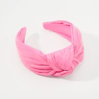 Simple Style Solid Color Korean Style Solid Color Pu Leather Hair Band main image 4
