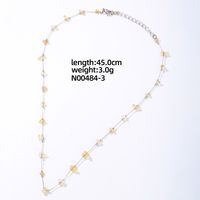 Ig Style Elegant Simple Style Irregular Geometric Stainless Steel Natural Stone Plating White Gold Plated Necklace sku image 3