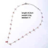 Ig Style Elegant Simple Style Irregular Geometric Stainless Steel Natural Stone Plating White Gold Plated Necklace sku image 11