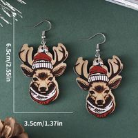 1 Paire Rétro Wapiti Bois Boucles D'oreilles main image 2