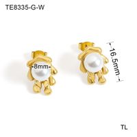 Stainless Steel IG Style Plating Inlay Irregular Round Pearl Rings Earrings Necklace sku image 1