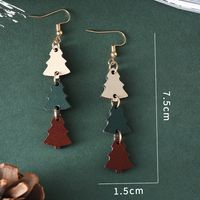 1 Pair Streetwear Christmas Tree Wood Drop Earrings main image 3