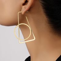 1 Pair Exaggerated Geometric Plating Alloy 14k Gold Plated Drop Earrings main image 1