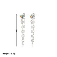 1 Pair Sweet Shamrock Flower Tassel Inlay Stainless Steel Zircon White Gold Plated Gold Plated Drop Earrings main image 3