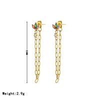 1 Pair Sweet Shamrock Flower Tassel Inlay Stainless Steel Zircon White Gold Plated Gold Plated Drop Earrings main image 2