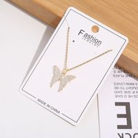 Elegant Glam Lady Butterfly Stainless Steel Plating Inlay Zircon 18k Gold Plated Pendant Necklace main image 5