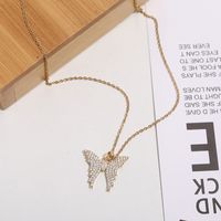 Elegant Glam Lady Butterfly Stainless Steel Plating Inlay Zircon 18k Gold Plated Pendant Necklace main image 4