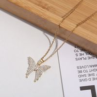 Elegant Glam Lady Butterfly Stainless Steel Plating Inlay Zircon 18k Gold Plated Pendant Necklace main image 6