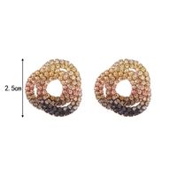 1 Pair Glam Shiny Geometric Plating Inlay Copper Rhinestones Silver Plated Ear Studs main image 2