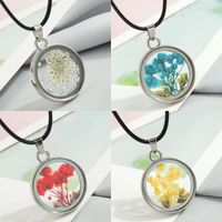 Simple Style Flower Alloy Glass Women's Pendant Necklace main image 5