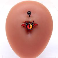 Ig Style Star Bat Bow Knot Stainless Steel Copper Plating Inlay Rhinestones Zircon White Gold Plated Gold Plated Belly Ring main image 5