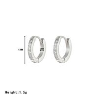 1 Pair Elegant Simple Style Solid Color Inlay Stainless Steel Zircon White Gold Plated Gold Plated Hoop Earrings main image 2