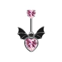 Ig Style Star Bat Bow Knot Stainless Steel Copper Plating Inlay Rhinestones Zircon White Gold Plated Gold Plated Belly Ring sku image 8