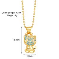 Modern Style Streetwear Little Bear Copper Plating Inlay Zircon 18k Gold Plated Pendant Necklace main image 5