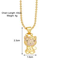 Modern Style Streetwear Little Bear Copper Plating Inlay Zircon 18k Gold Plated Pendant Necklace main image 3