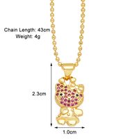 Modern Style Streetwear Little Bear Copper Plating Inlay Zircon 18k Gold Plated Pendant Necklace main image 4