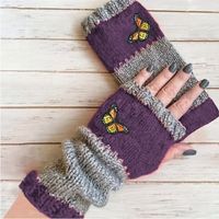 Women's Retro Butterfly Knitted Fabric Gloves sku image 1