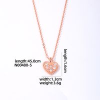 Wholesale IG Style Original Design Classic Style Heart Shape Smiley Face Bow Knot Copper Plating Inlay K Gold Plated Rhodium Plated Zircon Pendant Necklace sku image 1