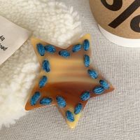 Cute Sweet Star Heart Shape Fabric Acetic Acid Sheets Hair Clip sku image 6