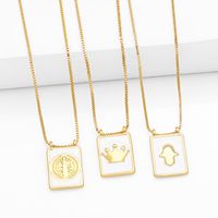 Modern Style Simple Style Crown Copper 18k Gold Plated Pendant Necklace In Bulk main image 1
