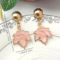 1 Pair Ig Style Cute Maple Leaf Enamel Plating Alloy Gold Plated Drop Earrings main image 2