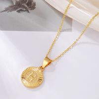 Casual Streetwear Letter Stainless Steel Copper Plating 18k Gold Plated Pendant Necklace sku image 14