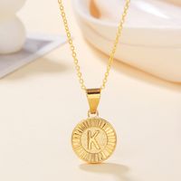 Casual Streetwear Letter Stainless Steel Copper Plating 18k Gold Plated Pendant Necklace sku image 16