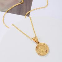 Casual Streetwear Letter Stainless Steel Copper Plating 18k Gold Plated Pendant Necklace sku image 11