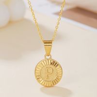 Casual Streetwear Letter Stainless Steel Copper Plating 18k Gold Plated Pendant Necklace sku image 12