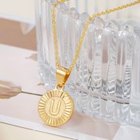 Casual Streetwear Letter Stainless Steel Copper Plating 18k Gold Plated Pendant Necklace sku image 8