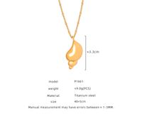 Modern Style Conch Titanium Steel Plating 18k Gold Plated Pendant Necklace main image 6