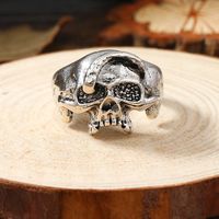 Vintage Style Rock Skull Alloy Silver Plated Men's Rings main image 3