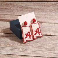 1 Pair Simple Style Artistic Letter Beaded Handmade Glass Drop Earrings main image 6