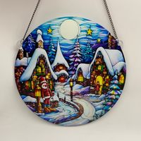 Christmas Cartoon Style Christmas House Arylic Hanging Ornaments Decorative Props sku image 2